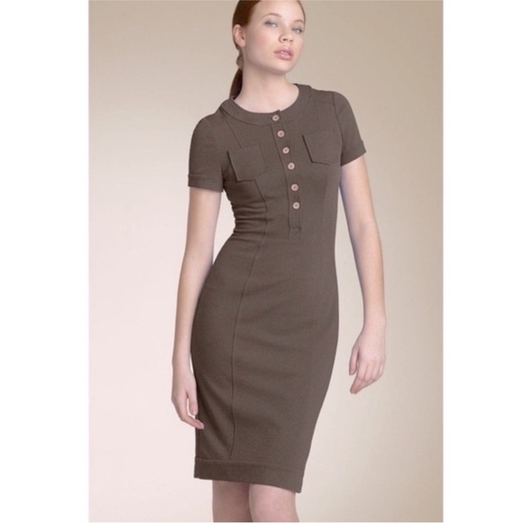 Diane Von Furstenburg Brown Stretch Quincy Dress Size 2 - Picture 1 of 10